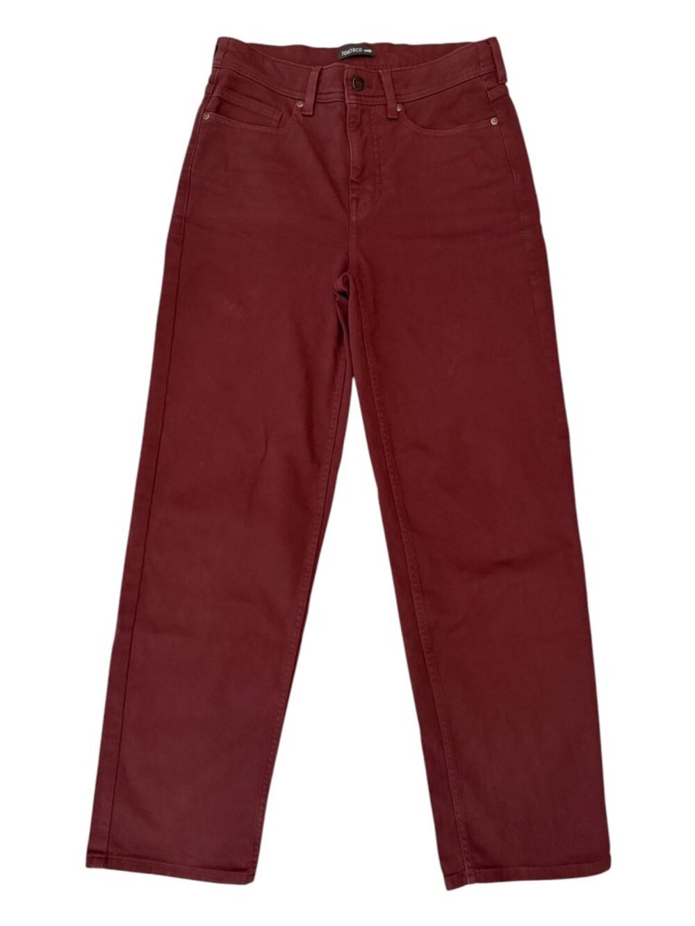 Toad & Co Tamarack Straight Leg Jeans Women's Size 6 Burgundy Organic Cotton